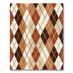 Earthy Brown Argyle Geometric Diamond Rug