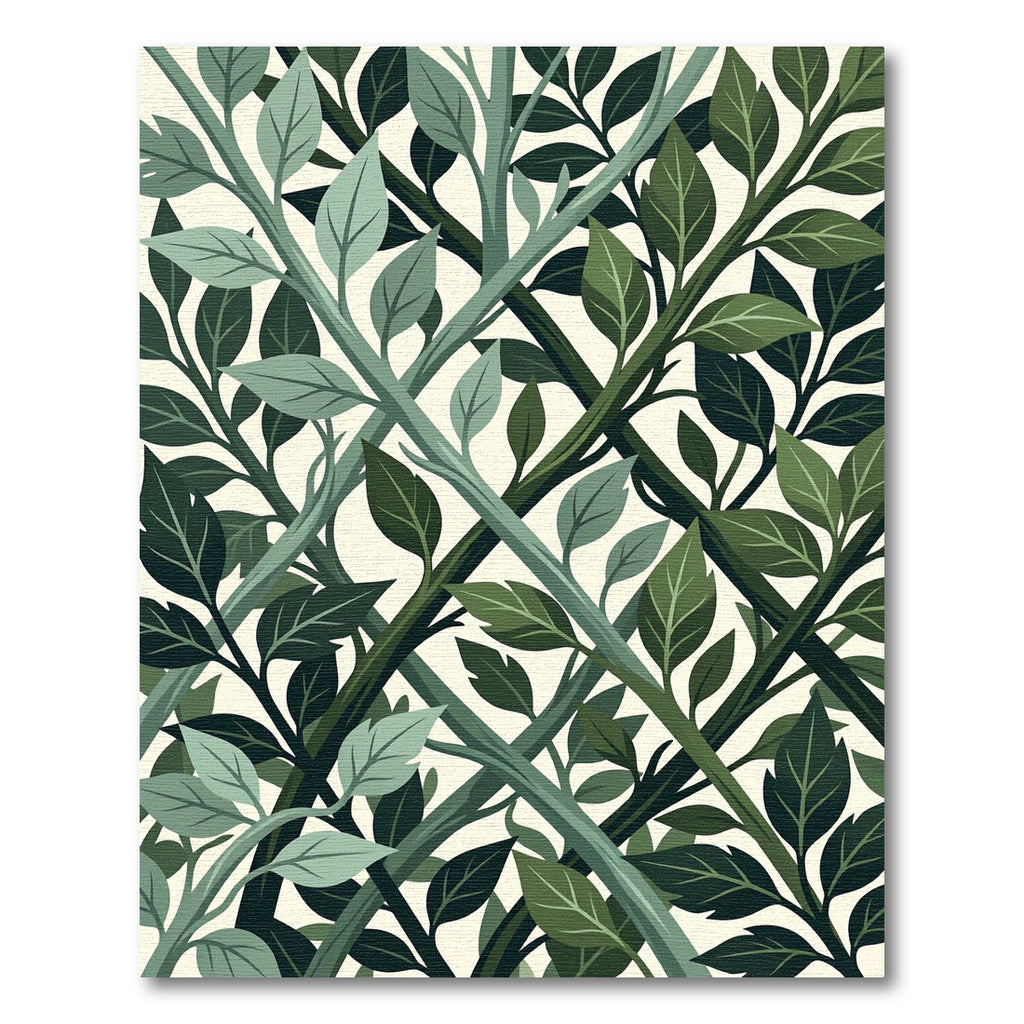 Lush Forest Green Foliage Trellis Rug
