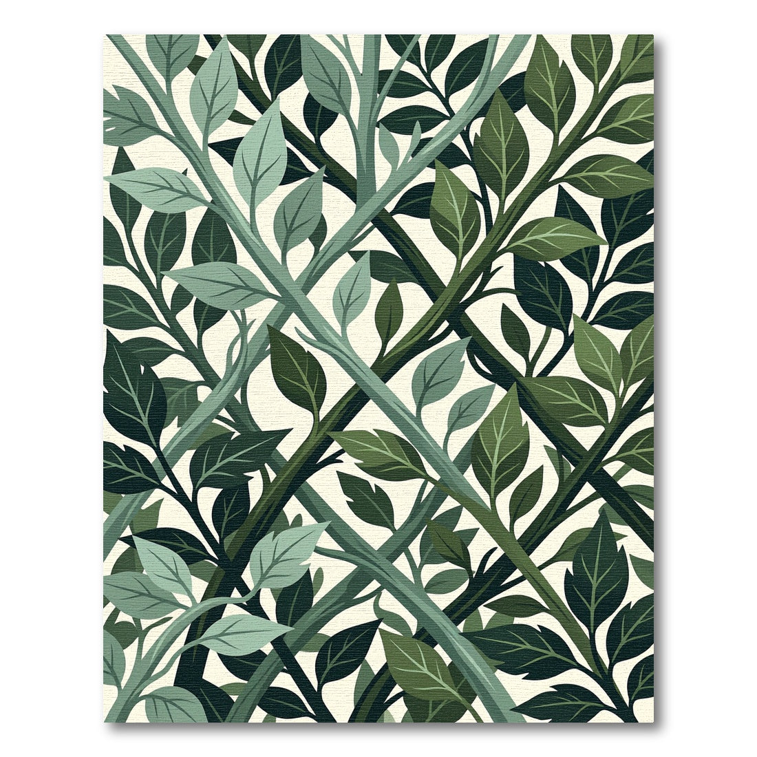 Lush Forest Green Foliage Trellis Rug