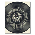 Minimalist Monochrome Swirling Circular Vortex Rug
