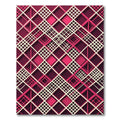 Modern Magenta Geometric Lattice Grid Rug