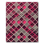 Modern Magenta Geometric Lattice Grid Rug