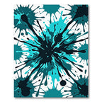 Teal and Black Abstract Liquid Splash Rug