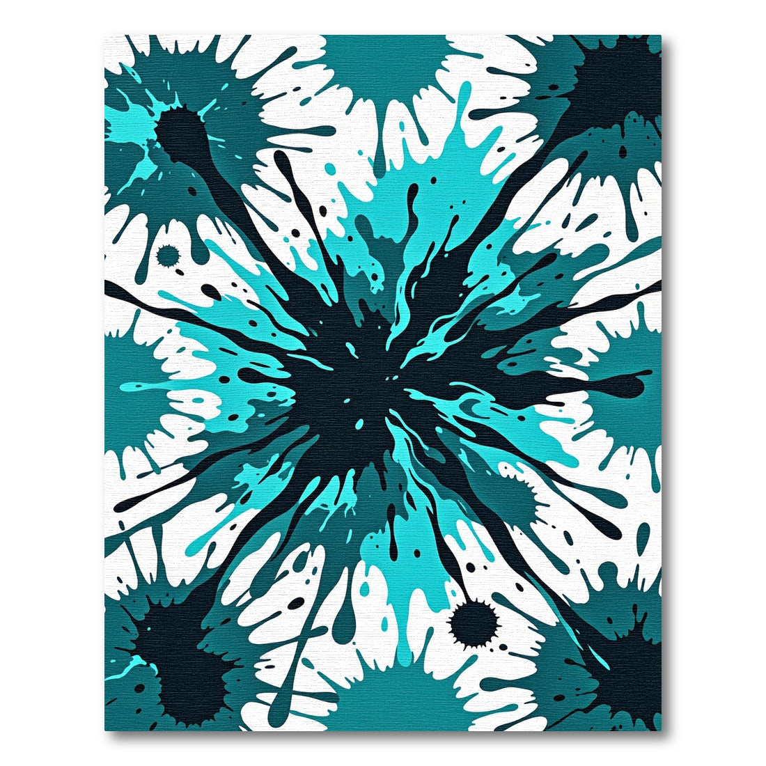 Teal and Black Abstract Liquid Splash Rug