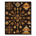 Golden Brown Arrow Snowflake Tribal Rug