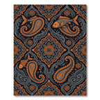 Exotic Orange Fish Paisley Brocade Rug