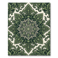 Deep Green Acanthus Leaf Medallion Rug