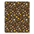 Brown Earthy Floral Meadow Garden Rug