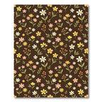 Brown Earthy Floral Meadow Garden Rug
