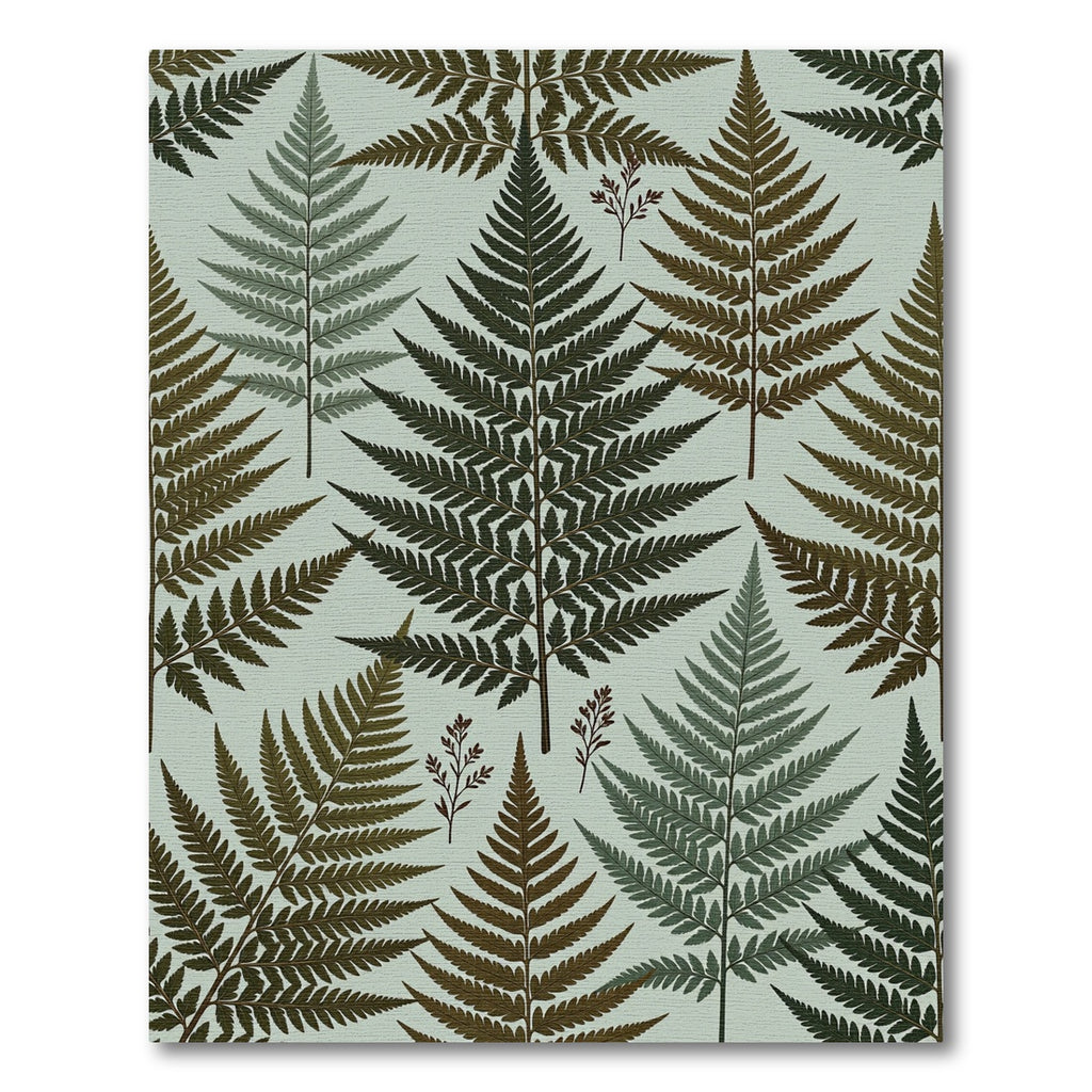 Botanical Forest Fern Sage Green Rug