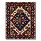Crimson Gold Floral Centerpiece Medallion Rug