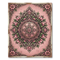 Antique Pink Floral Arabesque Rug