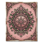 Antique Pink Floral Arabesque Rug