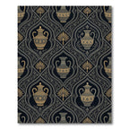 Gold and Gray Ornamental Vase Pattern Rug