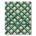 Emerald Green Intersecting Geometric Lattice Rug