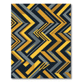 Modern Yellow and Gray Geometric Zigzag Rug