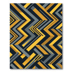 Modern Yellow and Gray Geometric Zigzag Rug