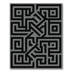 Black Gray Geometric Maze Rug