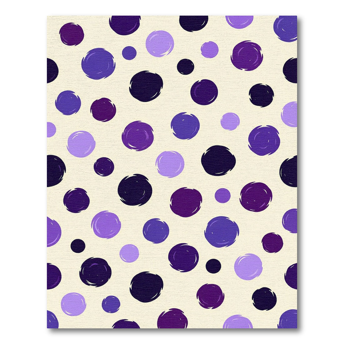 Purple Polka Dots Scatter Round Rug