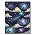 Cosmic Starry Night Swirl Galaxy Rug