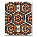 Geometric Hexagon Amber Charcoal Mosaic Rug