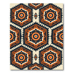 Geometric Hexagon Amber Charcoal Mosaic Rug
