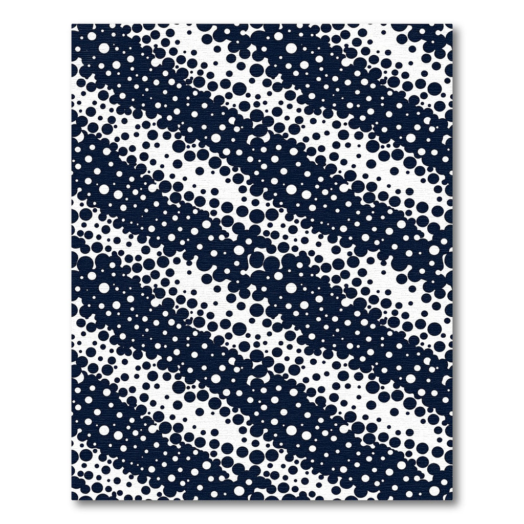 Modern Navy Monochrome Polka Dot Diagonal Rug