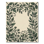 Art Nouveau Green Foliage Vines Rug