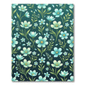 Teal Floral Garden Motif Rug