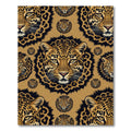 Golden Leopard Face Seamless Animal Texture Rug