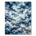 Deep Blue Cloudy Sky Watercolor Rug