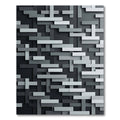 Monochromatic Gray Geometric Block Grid Rug