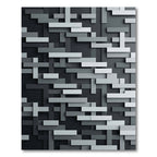 Monochromatic Gray Geometric Block Grid Rug