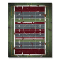 Gritty Crimson And Olive Football Grid Rug
