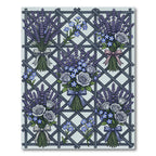 Lavender Rose Bouquet Trellis Art Rug