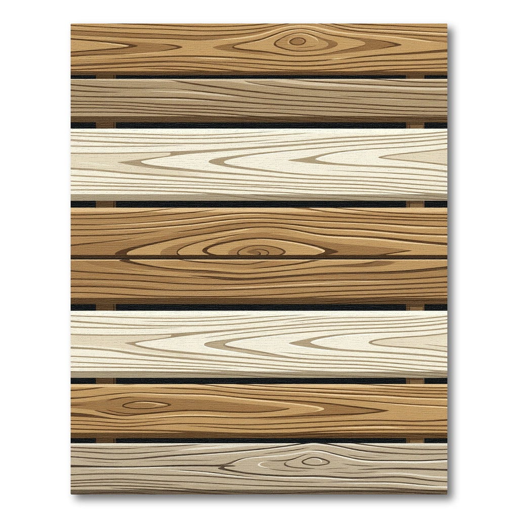 Natural Wood Grain Horizontal Bands Rug