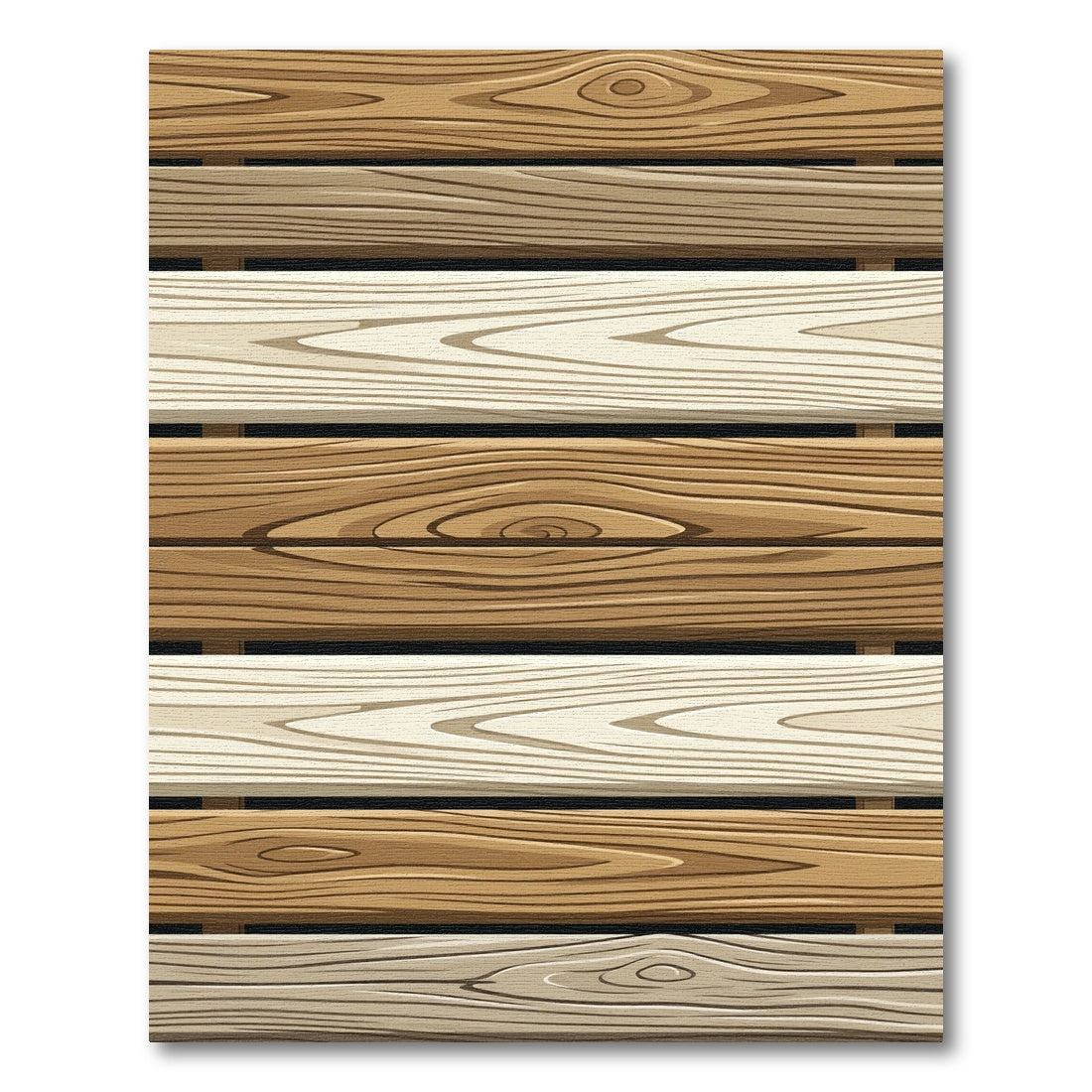 Natural Wood Grain Horizontal Bands Rug