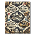Vintage Farmhouse Cream Cow Illustration Rug