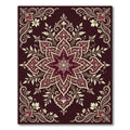 Rich Crimson Floral Medallion Harmony Rug