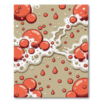 Playful Coral Bubble Pop Abstract Art Rug