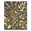 Golden Wheat and Leaf Array Rug