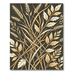 Golden Wheat and Leaf Array Rug