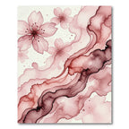 Ethereal Pink Cherry Blossom Watercolor Flow Rug