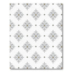 Silver Starburst Medallion White Rug