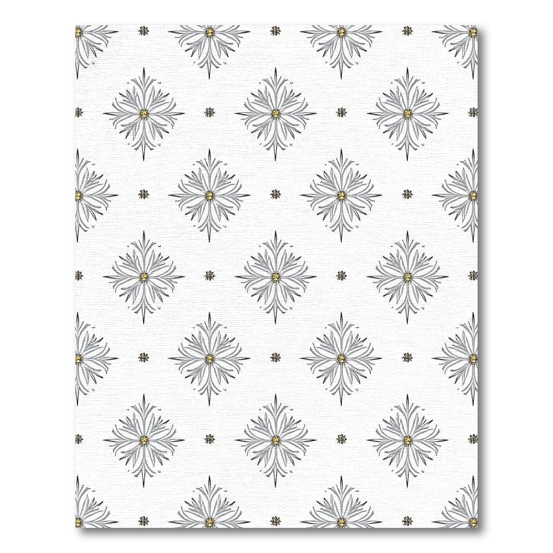 Silver Starburst Medallion White Rug