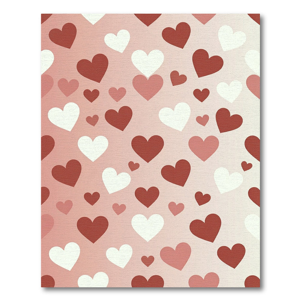 Romantic Hearts Collage Gradient Background Rug