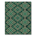 Emerald Geometric Interlocking Lines Rug