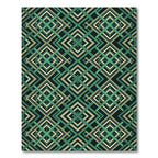 Emerald Geometric Interlocking Lines Rug