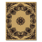 Ornate Golden Beige Floral Scroll Rug