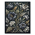 Dark Floral Scroll Gold Accents Rug